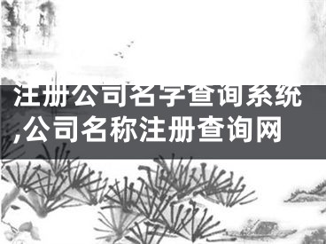 注册公司名字查询系统,公司名称注册查询网