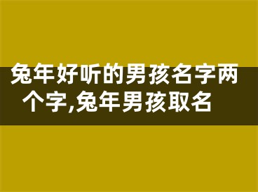兔年好听的男孩名字两个字,兔年男孩取名