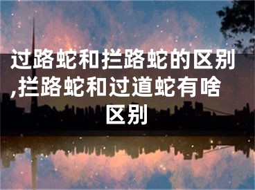 过路蛇和拦路蛇的区别,拦路蛇和过道蛇有啥区别