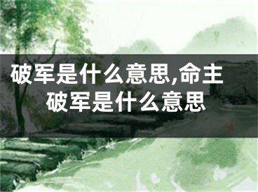 破军是什么意思,命主破军是什么意思