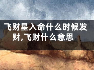 飞财星入命什么时候发财,飞财什么意思