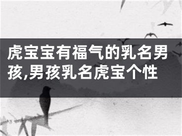 虎宝宝有福气的乳名男孩,男孩乳名虎宝个性