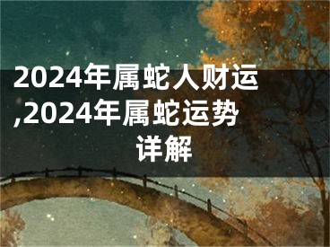 2024年属蛇人财运,2024年属蛇运势详解