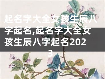 起名字大全女孩生辰八字起名,起名字大全女孩生辰八字起名2023
