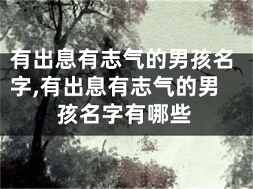 有出息有志气的男孩名字,有出息有志气的男孩名字有哪些