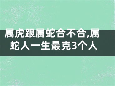属虎跟属蛇合不合,属蛇人一生最克3个人