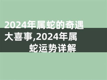 2024年属蛇的奇遇大喜事,2024年属蛇运势详解