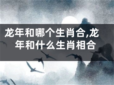 龙年和哪个生肖合,龙年和什么生肖相合