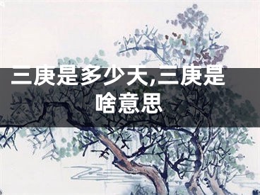 三庚是多少天,三庚是啥意思