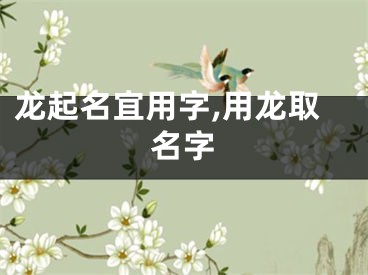 龙起名宜用字,用龙取名字