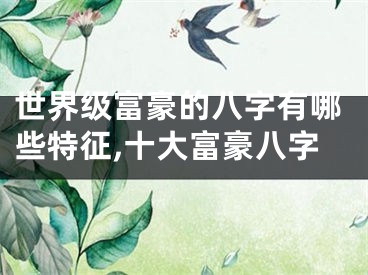 世界级富豪的八字有哪些特征,十大富豪八字