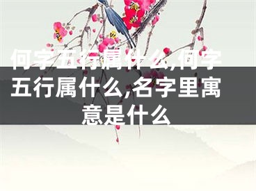 何字五行属什么,何字五行属什么,名字里寓意是什么