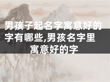 男孩子起名字寓意好的字有哪些,男孩名字里寓意好的字