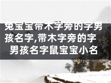 兔宝宝带木字旁的字男孩名字,带木字旁的字男孩名字鼠宝宝小名