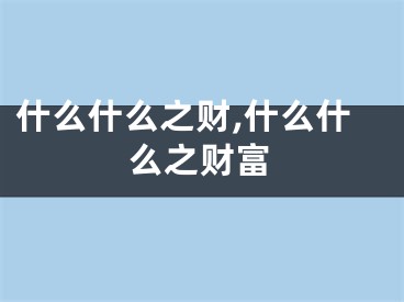 什么什么之财,什么什么之财富