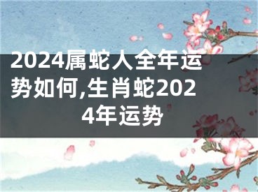 2024属蛇人全年运势如何,生肖蛇2024年运势