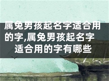 属兔男孩起名字适合用的字,属兔男孩起名字适合用的字有哪些