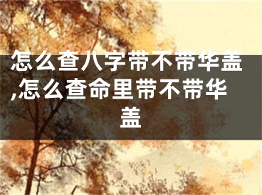 怎么查八字带不带华盖,怎么查命里带不带华盖