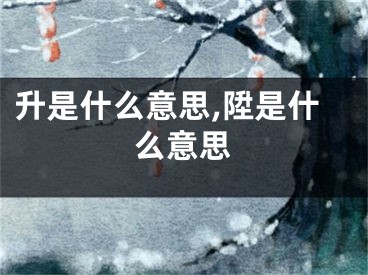升是什么意思,陞是什么意思