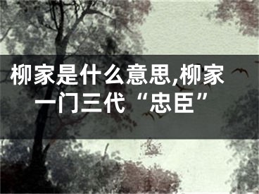 柳家是什么意思,柳家一门三代“忠臣”