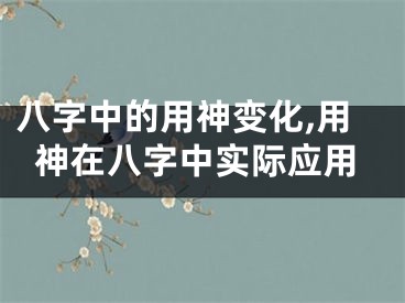 八字中的用神变化,用神在八字中实际应用