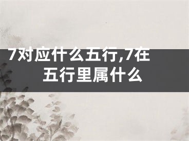 7对应什么五行,7在五行里属什么
