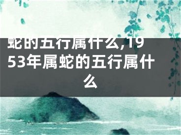 蛇的五行属什么,1953年属蛇的五行属什么