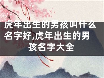 虎年出生的男孩叫什么名字好,虎年出生的男孩名字大全