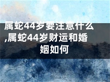 属蛇44岁要注意什么,属蛇44岁财运和婚姻如何