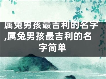 属兔男孩最吉利的名字,属兔男孩最吉利的名字简单