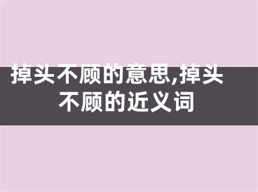 掉头不顾的意思,掉头不顾的近义词