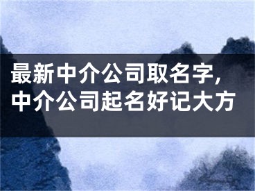 最新中介公司取名字,中介公司起名好记大方
