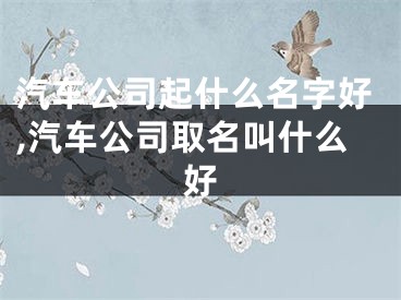 汽车公司起什么名字好,汽车公司取名叫什么好