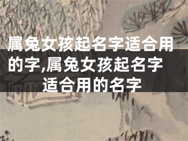 属兔女孩起名字适合用的字,属兔女孩起名字适合用的名字
