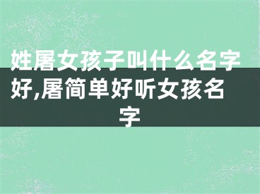 姓屠女孩子叫什么名字好,屠简单好听女孩名字