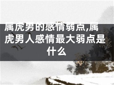 属虎男的感情弱点,属虎男人感情最大弱点是什么