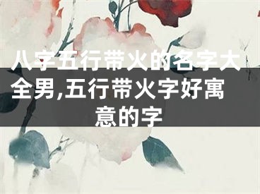 八字五行带火的名字大全男,五行带火字好寓意的字