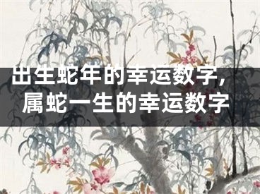 出生蛇年的幸运数字,属蛇一生的幸运数字