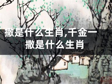 撒是什么生肖,千金一撒是什么生肖
