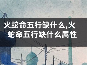 火蛇命五行缺什么,火蛇命五行缺什么属性