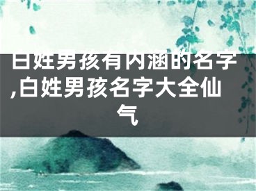 白姓男孩有内涵的名字,白姓男孩名字大全仙气