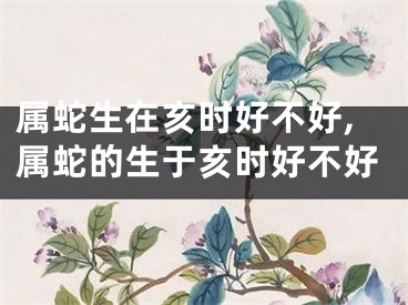 属蛇生在亥时好不好,属蛇的生于亥时好不好