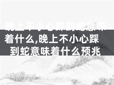 晚上不小心踩到蛇意味着什么,晚上不小心踩到蛇意味着什么预兆