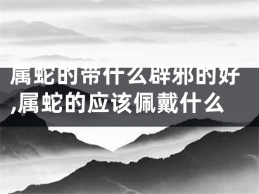 属蛇的带什么辟邪的好,属蛇的应该佩戴什么
