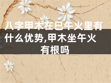 八字甲木在巳午火里有什么优势,甲木坐午火有根吗
