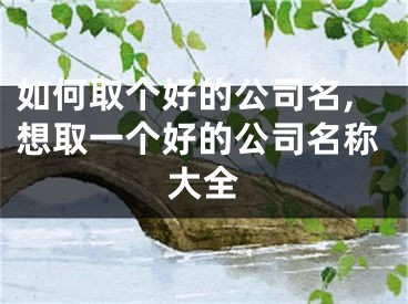 如何取个好的公司名,想取一个好的公司名称大全