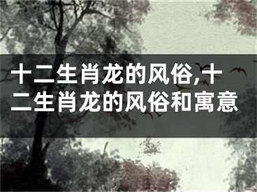 十二生肖龙的风俗,十二生肖龙的风俗和寓意
