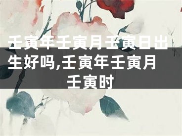 壬寅年壬寅月壬寅日出生好吗,壬寅年壬寅月壬寅时