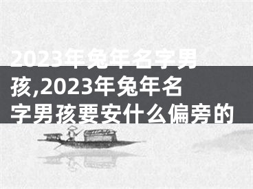 2023年兔年名字男孩,2023年兔年名字男孩要安什么偏旁的