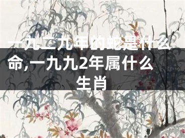 一九二九年的蛇是什么命,一九九2年属什么生肖